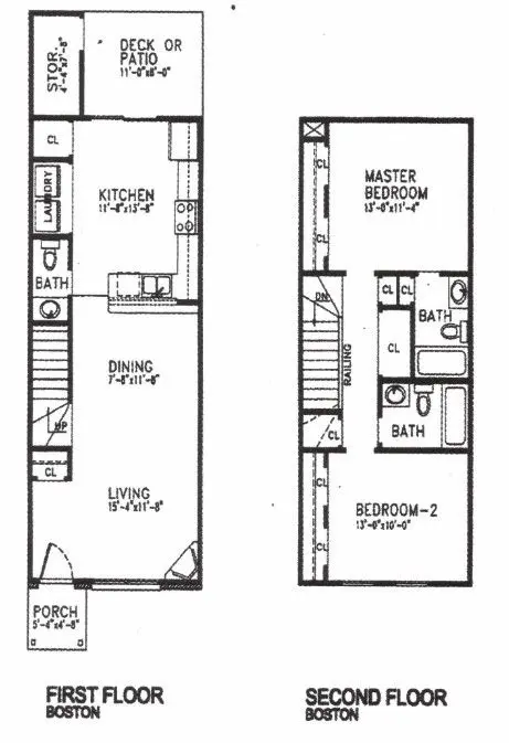 A floor plan of the two bedroom apartment.